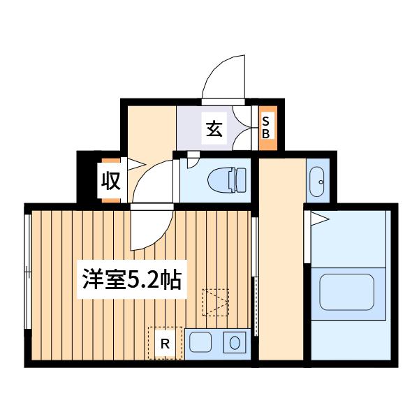 テラス武蔵村山(ワンルーム/1階)の間取り写真