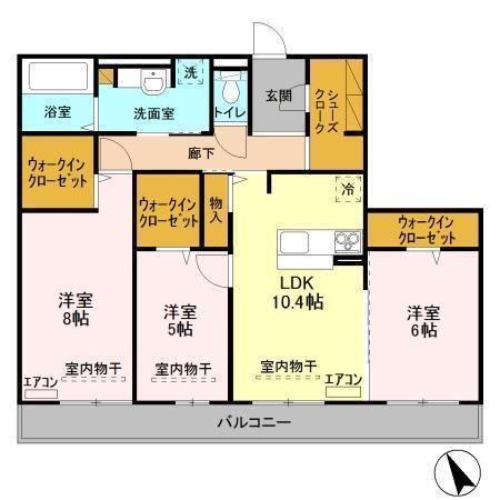ラ ルーチェA(3LDK/2階)の間取り写真