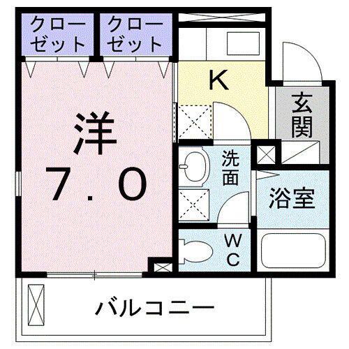 メゾン ド レスポワール(1K/2階)の間取り写真