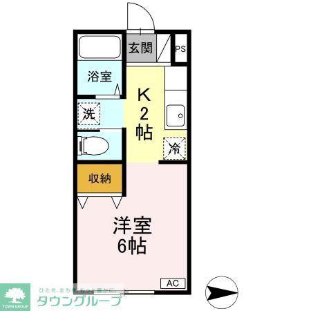 ハーミテージ(1K/1階)の間取り写真