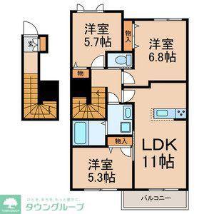 メゾン幕張C(3LDK/2階)の間取り写真