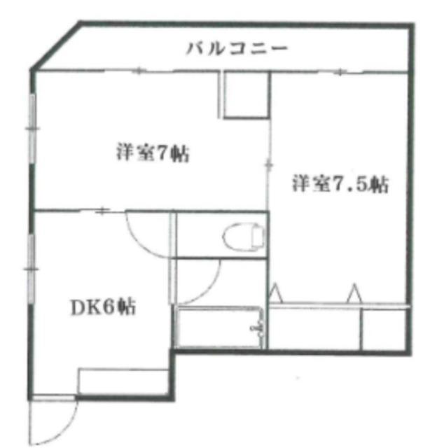 HBビル(2DK/2階)の間取り写真