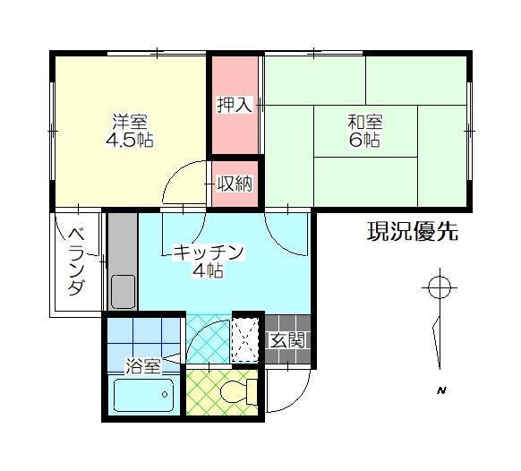 阿部ビル(2K/2階)の間取り写真