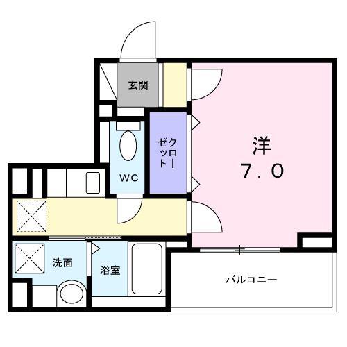 トロワ グラス(1K/2階)の間取り写真