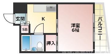 ハイツまさき苑(1K/3階)の間取り写真
