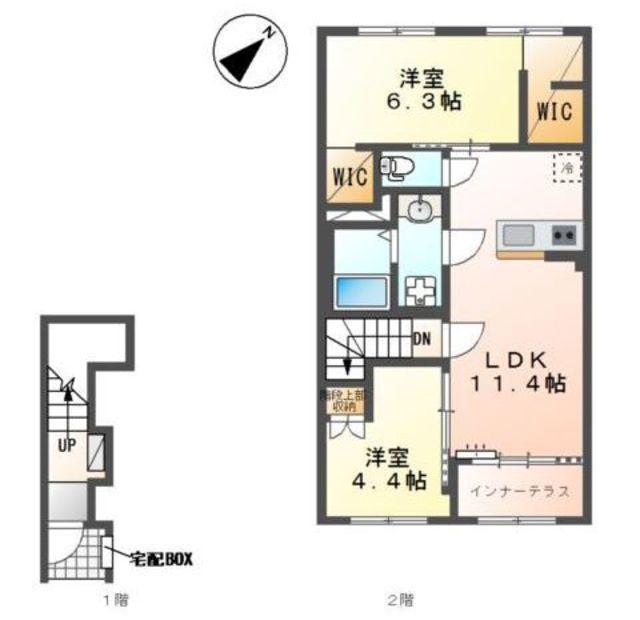 エクステンド・H(2LDK/2階)の間取り写真