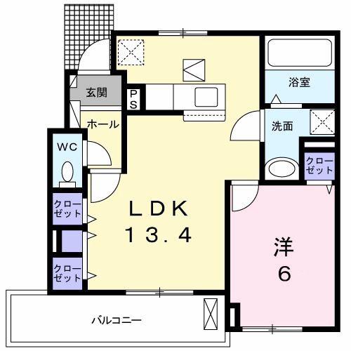 N-VILLAGE しくい(1LDK/1階)の間取り写真