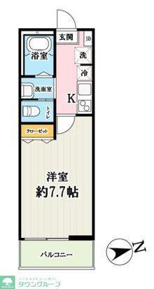 ソレイユ西大宮(1K/3階)の間取り写真
