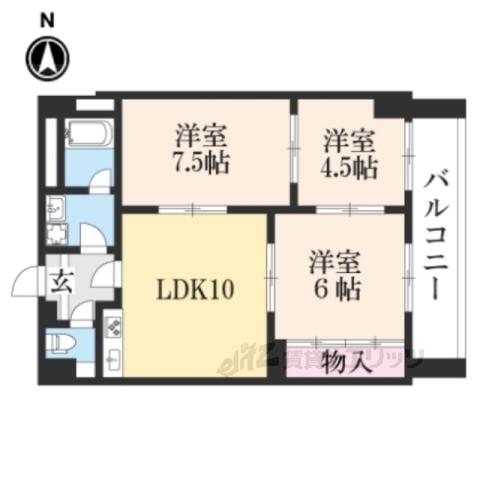 GENSAKIZOVILLA烏丸四条(3LDK/5階)の間取り写真