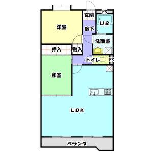 シャロンエース(2LDK/1階)の間取り写真