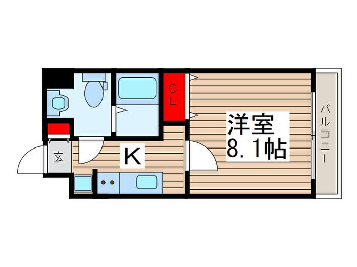 ウインズ妙典(1K/4階)の間取り写真