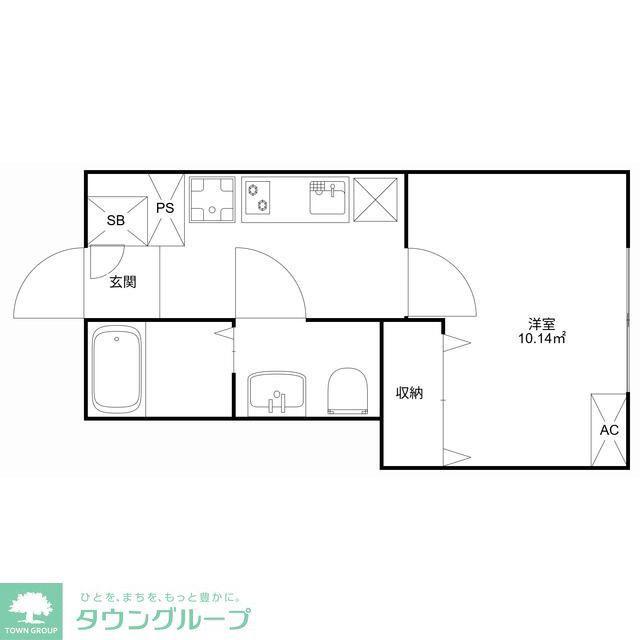 MQUARTO葛飾四ツ木(1K/2階)の間取り写真