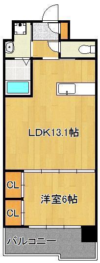 ウィングス八幡駅前(1LDK/7階)の間取り写真