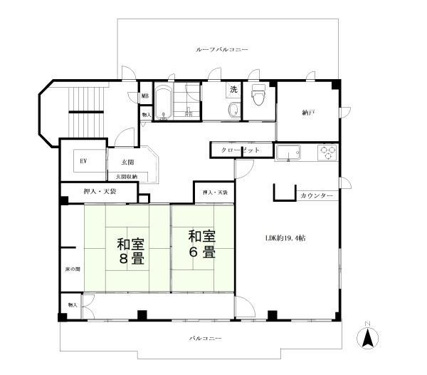 京王競馬場線 東府中駅 徒歩6分 3階建 築25年(3LDK/3階)の間取り写真