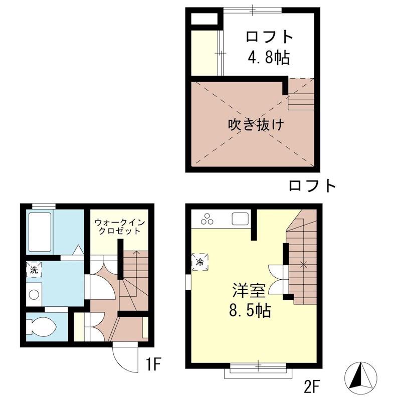 ルース・K(ワンルーム/1階)の間取り写真