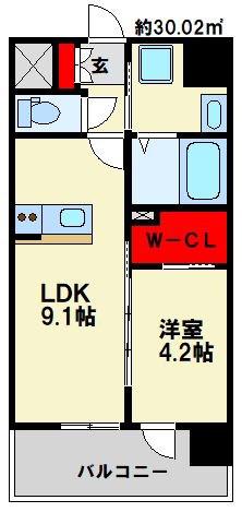 ETINCELL(1LDK/7階)の間取り写真