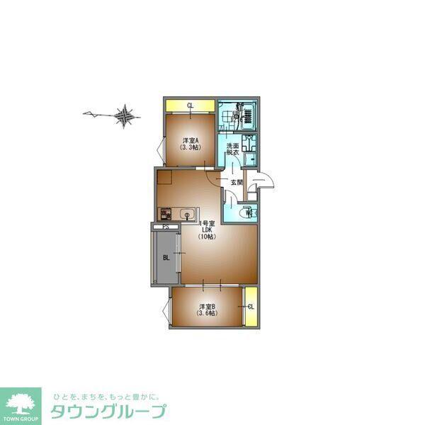 REGALEST WOOD TERRACE JOSHIN(2LDK/3階)の間取り写真