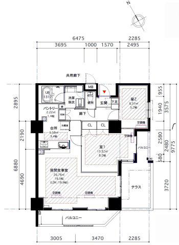 EVERGREEN/向ヶ丘遊園(2LDK/2階)の間取り写真