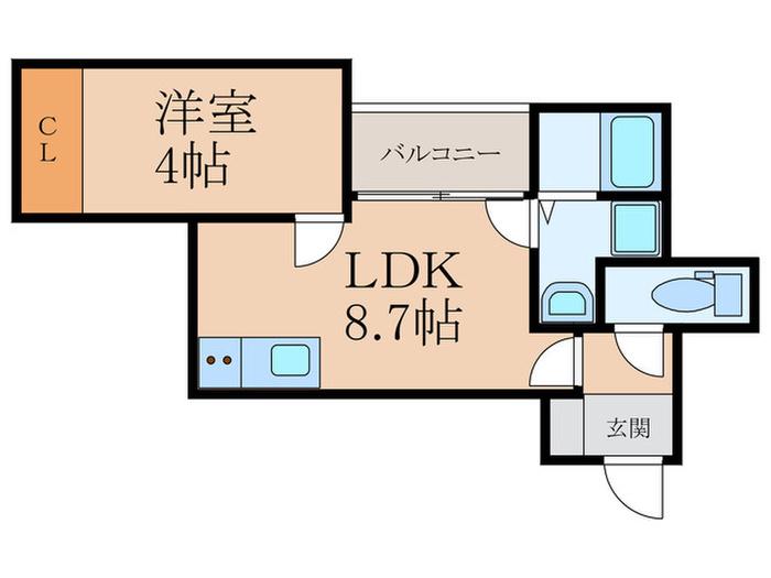 THE GRANTREE-GISELLE(1LDK/1階)の間取り写真