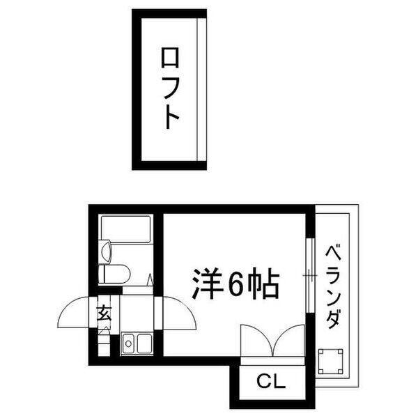 グレースシャインナカムラ(1K/2階)の間取り写真