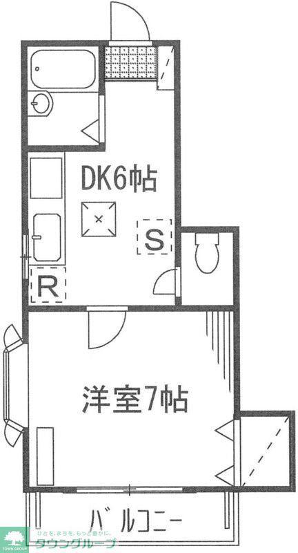 チェリーヒル聖蹟(1DK/1階)の間取り写真