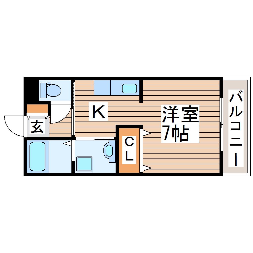 メゾンド ルージュ バレ(1K/2階)の間取り写真