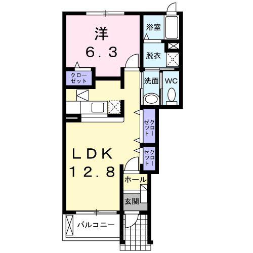 リンデンハイム(1LDK/1階)の間取り写真