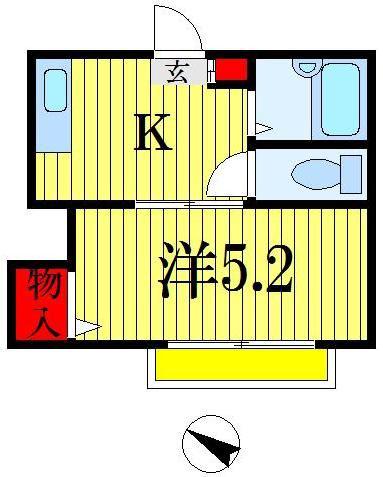 カメリヤハイツ(1K/1階)の間取り写真