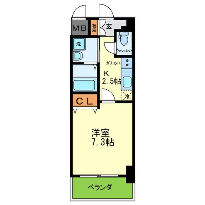 ザッツコート浜町(1K/2階)の間取り写真
