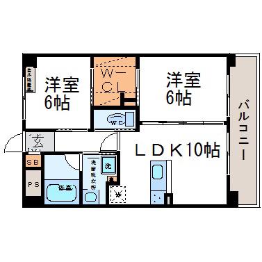 FURASE BUONA(2LDK/3階)の間取り写真
