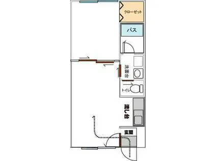 ピュアパレス的場III(1LDK/4階)の間取り写真