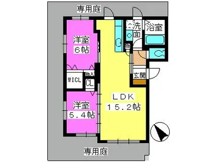 ラフィーネ(2LDK/3階)の間取り写真