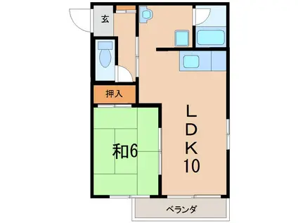 オガシンコーポ98(1LDK/2階)の間取り写真