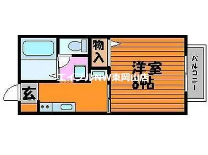 コーポ橋本(1K/2階)の間取り写真