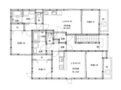 オルタナ(2LDK/3階)の間取り写真