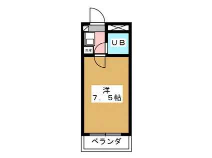 グローリア初穂新小岩(1K/4階)の間取り写真