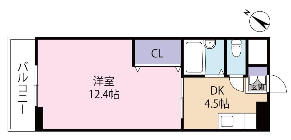 とさでん交通後免線 舟戸駅 徒歩7分 11階建 築34年(1DK/9階)の間取り写真