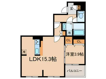 THE MANOR KYODO(1LDK/5階)の間取り写真