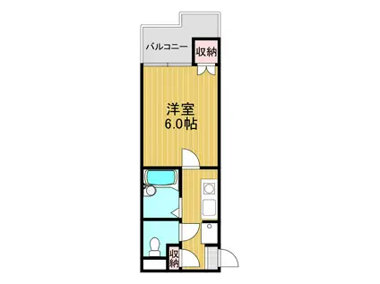 RX富田林(1K/3階)の間取り写真