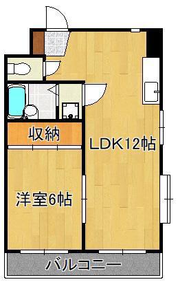 シャトレ穴生III(1LDK/5階)の間取り写真