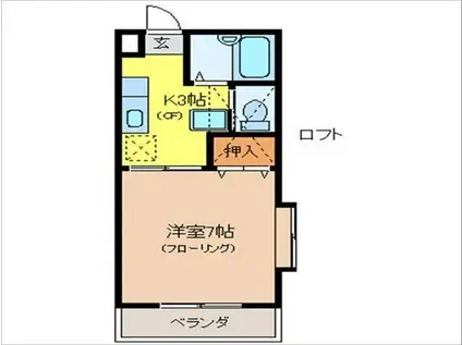 アーバンハイムサトー(1K/2階)の間取り写真