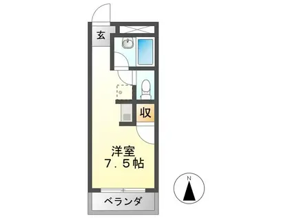 エントピア岐阜 I(ワンルーム/3階)の間取り写真