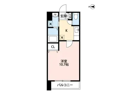 アーバン・ビルドIII(1K/6階)の間取り写真