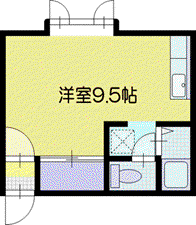 ベルノール文京台(ワンルーム/1階)の間取り写真