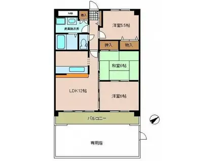 メゾンひまわり(3LDK/1階)の間取り写真