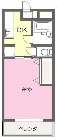 エトワール加藤(1DK/3階)の間取り写真