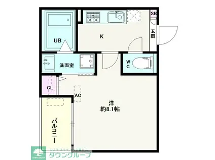 JACK SHINSHIRAOKA(1K/1階)の間取り写真