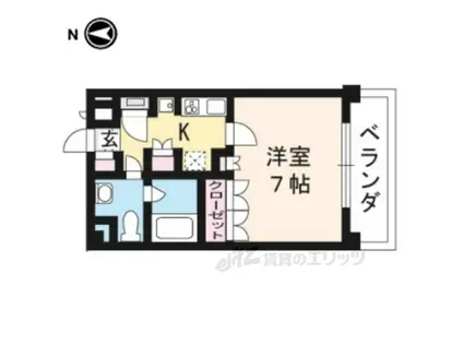 キアーラ御所(1K/2階)の間取り写真