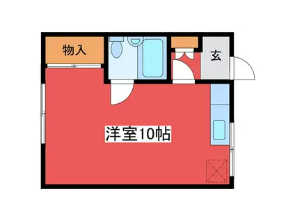 コーポみどり(ワンルーム/2階)の間取り写真