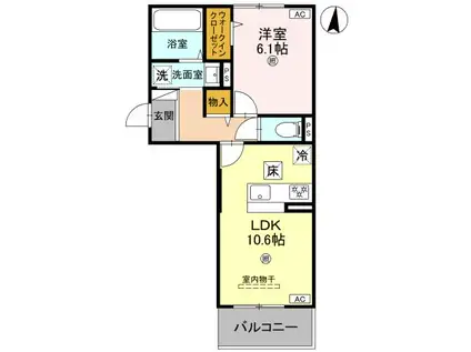 エスタ―ルオーデン(1LDK/1階)の間取り写真